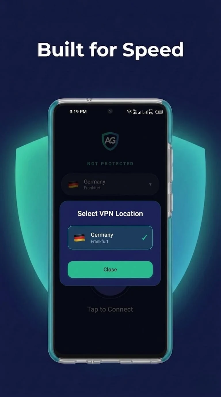 AuroGuard VPN application screens