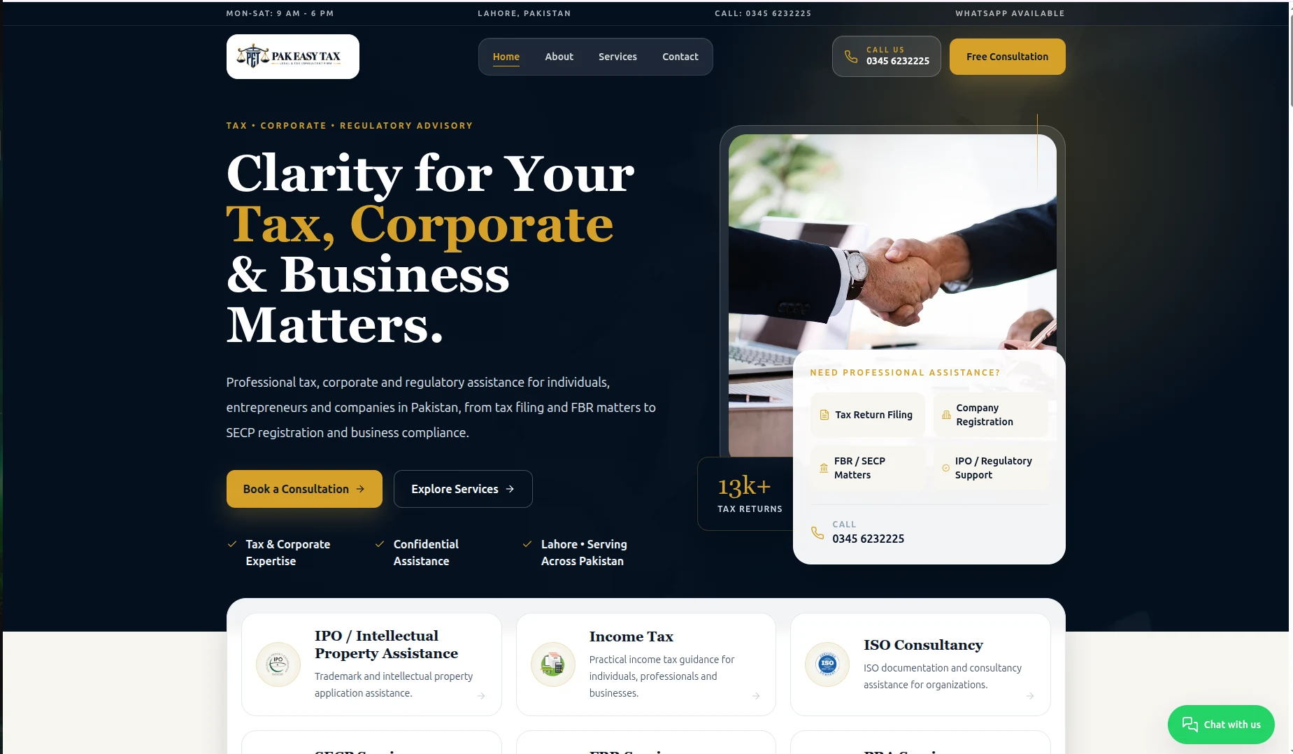 Pak Easy Tax corporate and tax services website